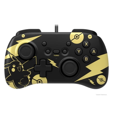 Hori - Black and Gold, Pokémon Pikachu Edition, Nintendo Switch, Mini Video Game Pad