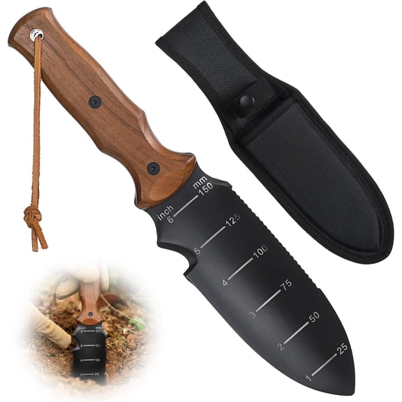 Hori Garden Knife, Tools Trowel with EDC Sheath, Gardening for Weeding Digging Planting 7" Stainless Steel Blade,Dual-Scale Measurement,Hanging Hole, Gifts Women Mom Men Dad