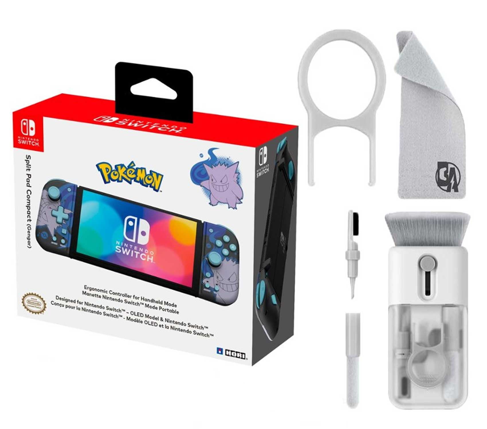 - Gengar Bolt Hori Like Switch Bundle Split New Axtion kit With Nintendo Electric Compact Pad - Cleaning for