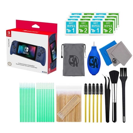 Hori - Split Pad Pro for Nintendo Switch - Blue With Cleaning Manual Kit Bolt Axtion Bundle Like New