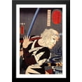 thumbnail image 1 of Horibe Yahei Kamaru parrying a spear thrust 28x40 Large Black Wood Framed Print Art by Utagawa Kuniyoshi, 1 of 2
