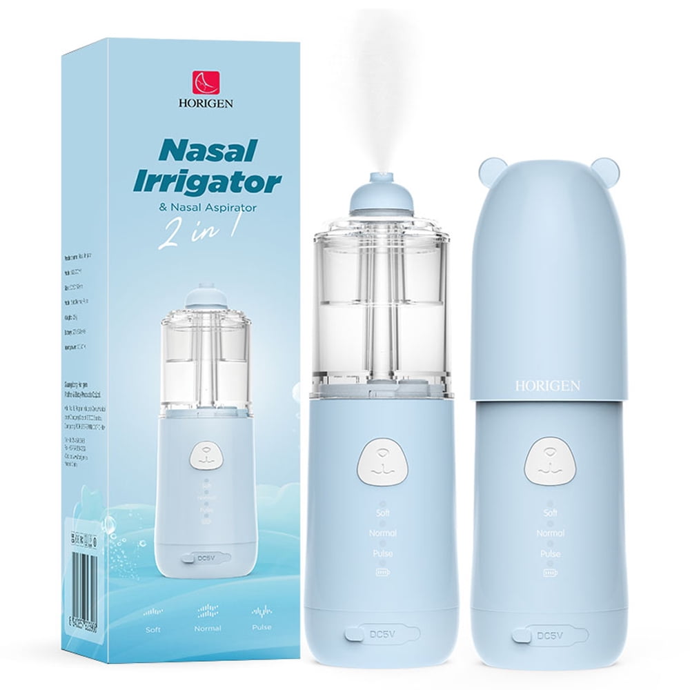 Horigen 62B Electric Nose Washer Baby Nasal Aspirator Nasal irrigator 2 in 1 Comfort Safe Nasal Cavity Cleaning for Newborn Infant Toddler