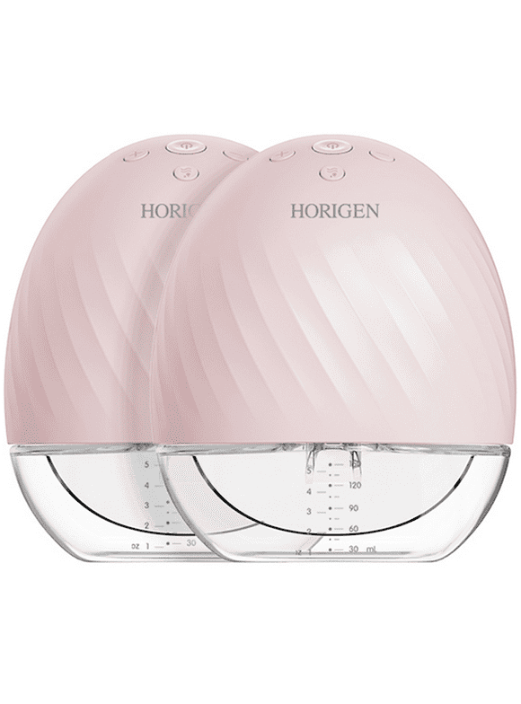 Horigen Breast Pump 2267A Double Pink Electric Wearable Breast Pump Lower Noise 2 Modes 5 Suction Levels Hands Free USB Rechargeable