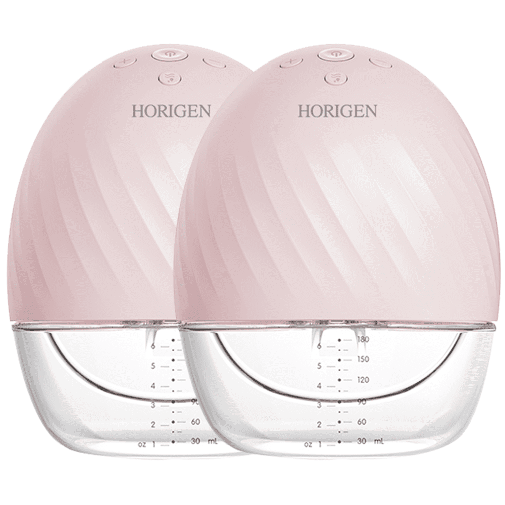 Horigen Breast Pump 2267A Double Pink Electric Wearable Breast Pump Lower Noise 2 Modes 5 Suction Levels Hands Free USB Rechargeable
