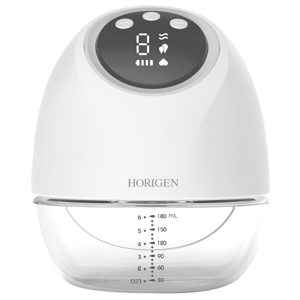 Horigen Breast Pump 2267K Single White Electric Wearable Breast Pump LCD Panel 4 Modes 10 Suction Levels 180ml Bottle Suit for Short Flat Inverted Nipples Hands Free USB Rechargeable