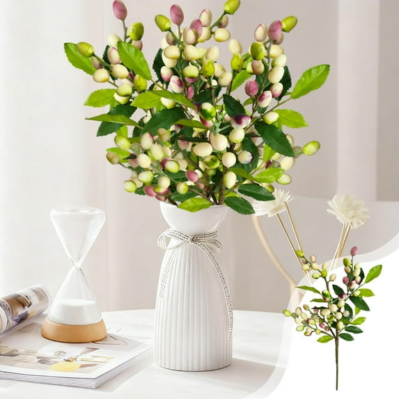 Horivan 1 Counts Artificial Berry Branches Christmas Decor Realistic Plastic Berries Floral Arrangements Home Holiday Party Decoration Long Lasting Faux Greenery