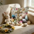 thumbnail image 1 of Horivan 1 Counts Easter Bunny Egg Pillow Cover Faux Embroidery Print Sofa Cushion Cover Decorative Throw Pillow for Living Room Spring Home Decor, 1 of 6