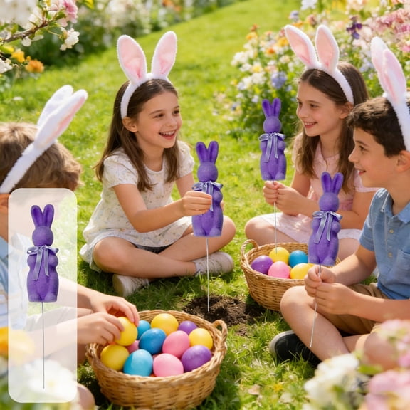 Horivan 1 Counts Easter Bunny Floral Foam Sticks for Home Garden Decor, Spring Rabbit Topiary Craft Supplies Waterproof Durable Branch Insertion for DIY Centerpieces