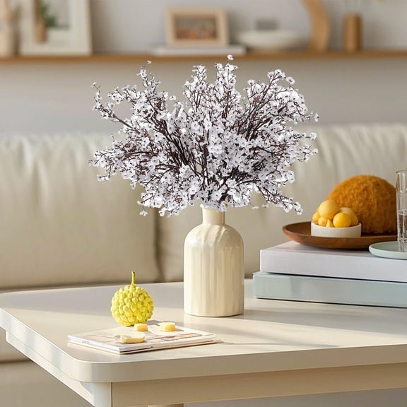 Horivan 1 Counts Festive Artificial Flower Spray with Berries for Holiday Table and Home Seasonal Decor