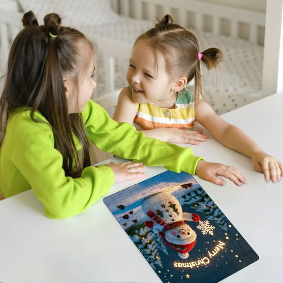 Horivan 1 Packs Christmas Jigsaw Puzzle 130 Pieces Fun Holiday Activity Set for Educational Brain Teaser, Family Bonding Time, Creative Gift for Development