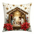 thumbnail image 1 of Horivan 1 Packs Christmas Throw Pillow Covers Reversible Soft Linen Blend Holiday Decor for Sofa Bedroom Living Room Festive Home Accents, 1 of 5