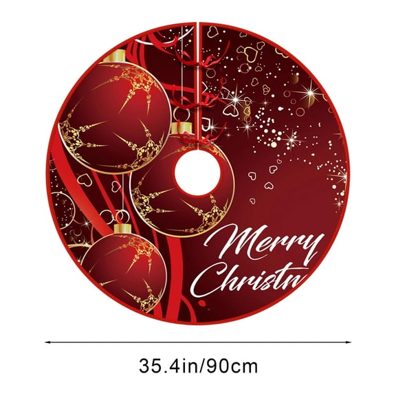 Horivan 1 Packs Christmas Tree Skirt with Glitter Sequins Festive Holiday Decor for Home Party Flannel Tree Collar Xmas Gift Wrapping Base Decoration for Living Room