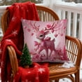 thumbnail image 1 of Horivan 1 Packs Pink Christmas Pillow Cover Santa Claus Printed Plush Cushion Case for Sofa Bed Decor Holiday Home Decoration Gift for Women, 1 of 6