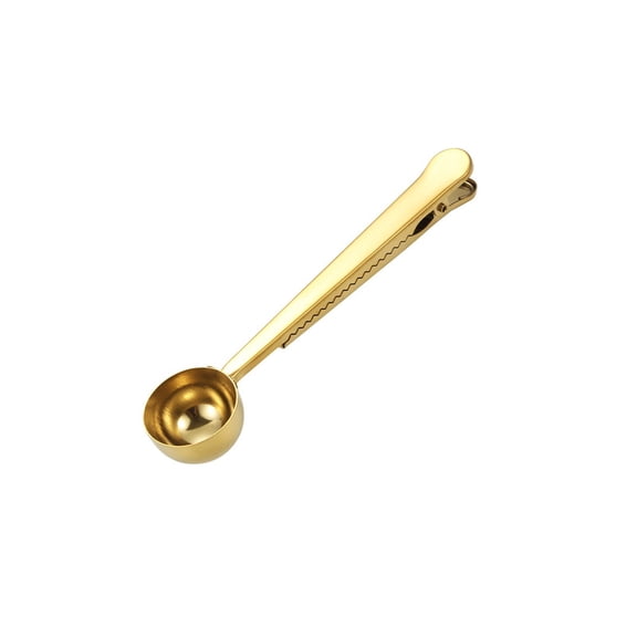 Horivan 1 Packs Stainless Steel Coffee Scoop Food Sealing Clip Multipurpose Kitchen Tool Measuring Spoon for Baking Cooking Pantry Organization Gadgets