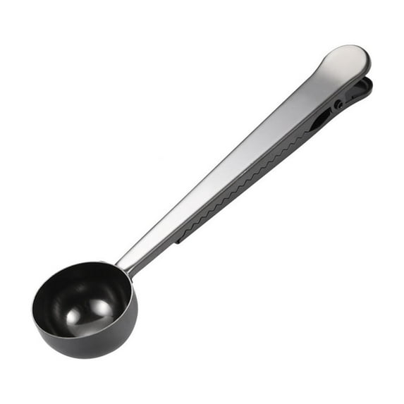 Horivan 1 Packs Stainless Steel Coffee Scoop Food Sealing Clip Multipurpose Kitchen Tool Measuring Spoon for Baking Cooking Pantry Organization Gadgets
