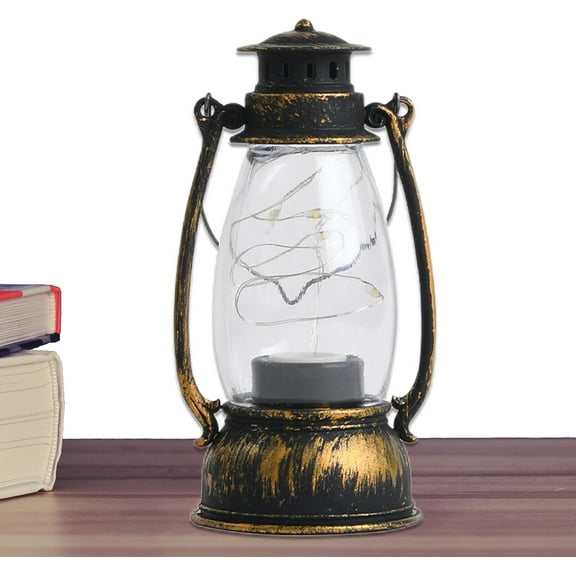 Horivan 1 Packs Vintage Electric Lantern Battery Operated Flameless Flickering Candle Light Outdoor Indoor Use Waterproof Portable for Garden Camping Patio Decor Emergency Blackout Survival Gear