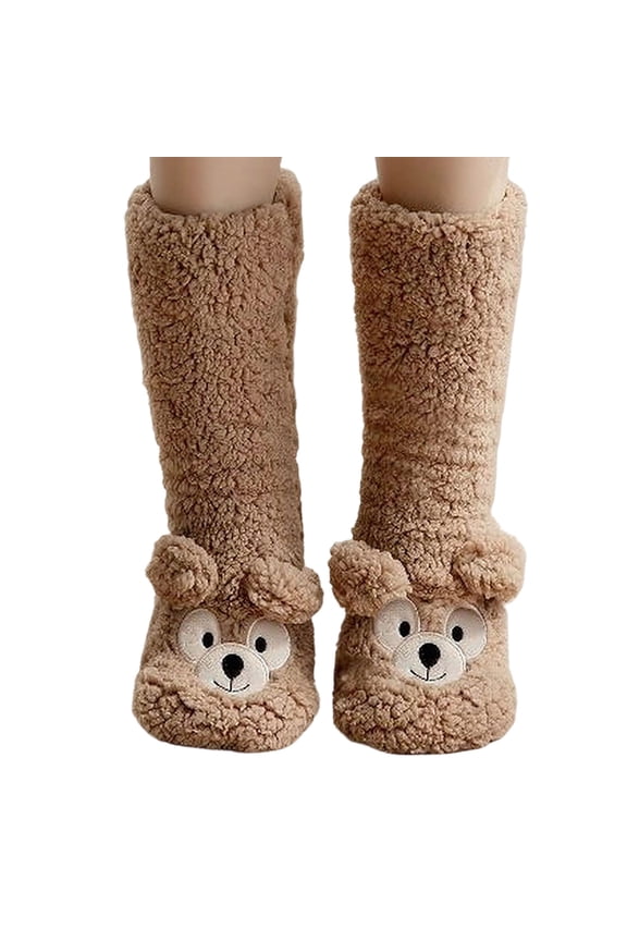 1 Packs Women's Cozy Sleeping Socks Warm Fuzzy Slip-Resistant House Socks for Winter Nights Home Comfort Soft Knit Bed Socks Cold Weather Essential