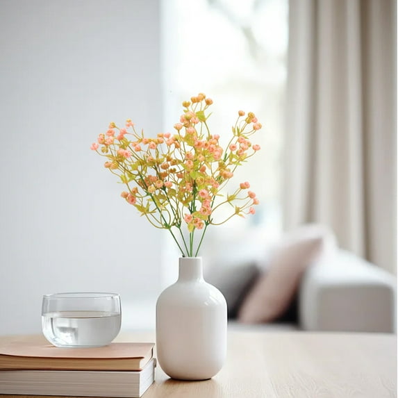 Horivan 1 Pcs Christmas Artificial Flowers Decor Festive Plastic Poinsettia Arrangements for Holiday Home Party Wedding Table Centerpiece Decorations