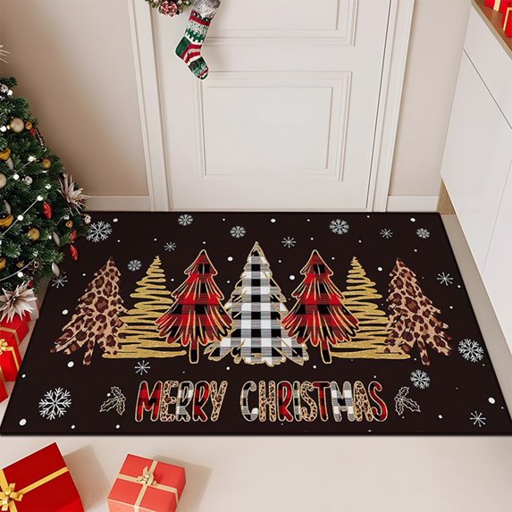 Horivan 1PC Christmas Kitchen Rugs and Mats Non Slip Waterproof Holiday Floor Decor for Sink Front and Entryway Festive Home Kitchen Accessories 40*60cm