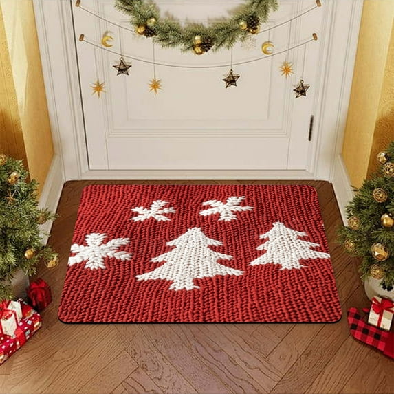 Horivan 1PC Christmas Kitchen Rugs and Mats Non Slip Waterproof Holiday Floor Decor for Sink Front and Entryway Festive Home Kitchen Accessories 40*60cm