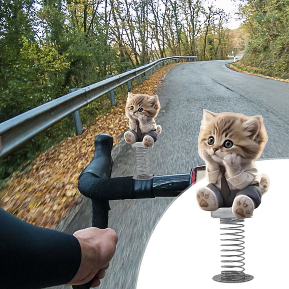 Horivan 2 Counts Acrylic Cat Bobblehead Decoration with Spring Base for Car Dashboard and Desk
