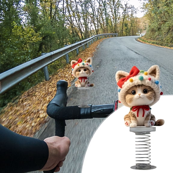 Horivan 2 Counts Acrylic Cat Bobblehead Decoration with Spring Base for Car Dashboard and Desk