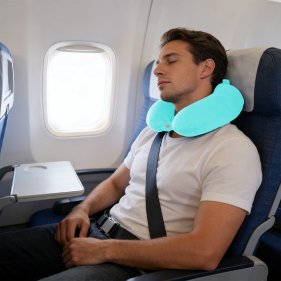 Horivan 2 Counts U Shaped Neck Pillow for Travel and Office, Ergonomic Memory Foam Support, Soft Plush Cover with Snap Closure, Airplane Car Nap Pillow, Portable Comfort for Adults
