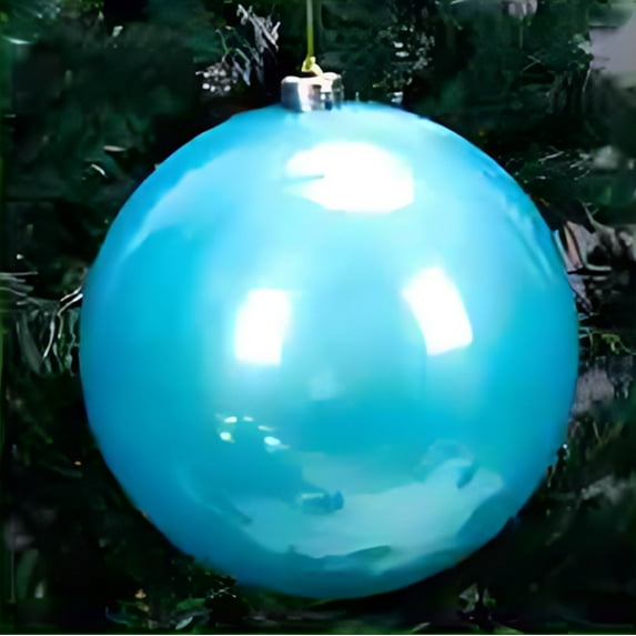 Horivan 2 Packs Glitter Plastic Christmas Balls 12cm Shatterproof Ornaments with Hanging Rope for Holiday Tree Decorations Festive Party Supplies Sparkling Ceiling Hanging Decor