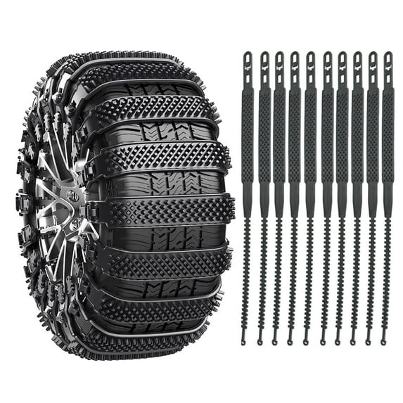 Horivan 2 Packs Snow Tire Chains for Cars SUVs Trucks Off Road Traction Anti Slip Ice Mud Snow Driving Emergency Winter Road Safety Grip Enhancer
