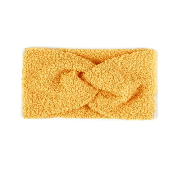 Horivan 2 Packs Teddy Velvet Hairband Winter Warm Ear Protection Elastic Headband for Women Fashion Knot Design Cold Weather Accessories Cozy Headwear