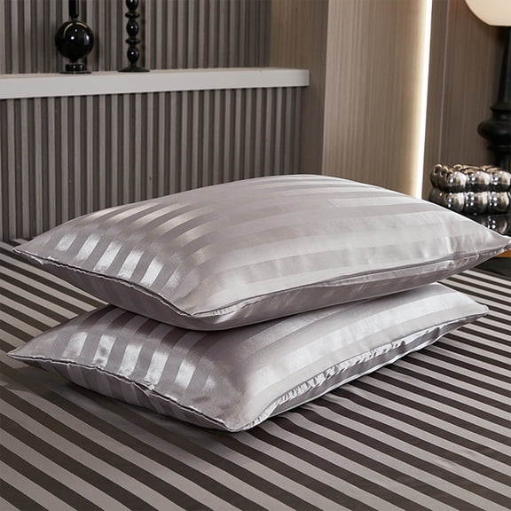 Horivan 2Pcs Oversized 70 Silk 30 Recycled Fiber Satin Pillowcase Low Friction Anti Pilling Breathable Skin & Hair Friendly Bedding Cover
