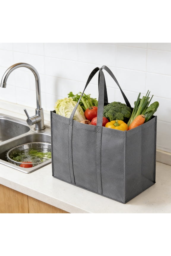 3 Counts Reusable Grocery Bags Heavy Duty Foldable Shopping Tote with Long Handles for Groceries Storage Eco Friendly Shopping Bags for Supermarket