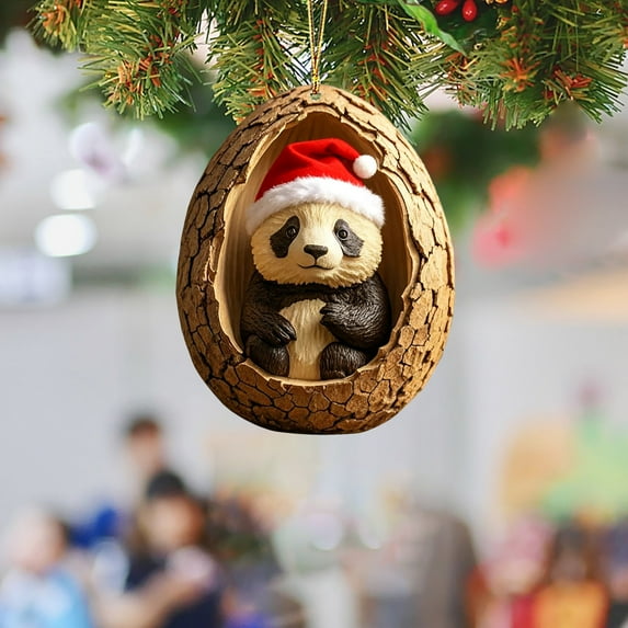 Horivan 3 Packs Forest Animal Christmas Ornaments Shatterproof Acrylic Hanging Decor for Holiday Tree Home Decor Gift for Nature Lovers, Festive Party Supplies, Winter Wonderland Theme