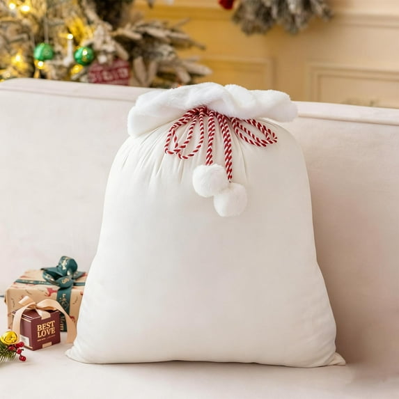 Horivan 3 Packs Golden Velvet Christmas Gift Bag Large 40x60cm Holiday Party Favor Bags for Family Home Decorations Festive Xmas Wrapping Supplies