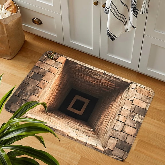 Horivan 3D Illusion Super Absorbent Non-Slip Door Mat, 23.62x15.75in Bathroom & Entryway Carpet, Dirt Proof Floor Rug with Stereoscopic Visual Effect
