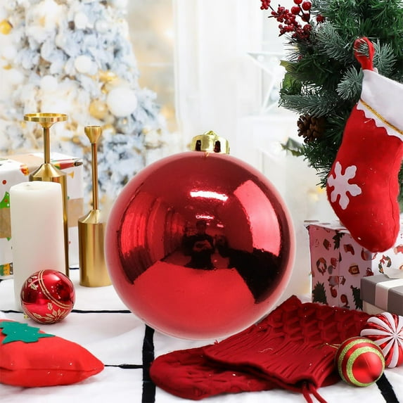 Horivan 6 Inch Shatterproof Christmas Ornaments Glittering Plastic Balls for Indoor Outdoor Tree Decorations Commercial Grade Holiday Party Supplies