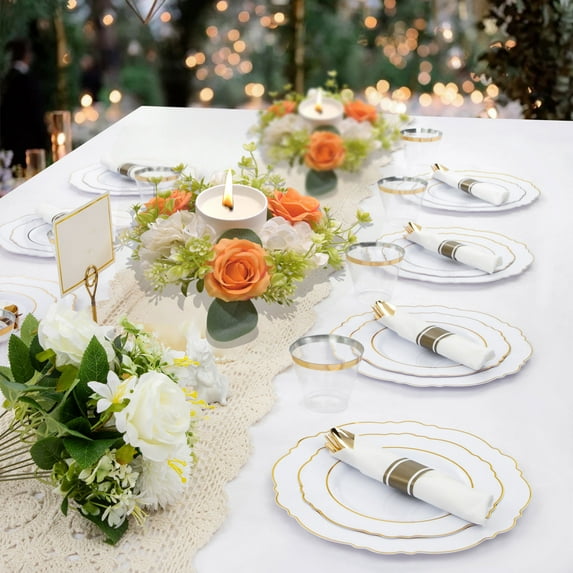 Horivan Artificial Hydrangea Rose Candle Ring Reusable Plastic Wreath Decor for Christmas Table Centerpiece Wedding Party Decorations Floral Candle Holder Accessories Long Lasting