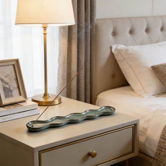 Horivan Ceramic Incense Tray for Stick Incense, Ash Catcher with Yin Yang and Koi Fish Design, Home Decor for Meditation Yoga Zen Office, Aromatherapy Gift