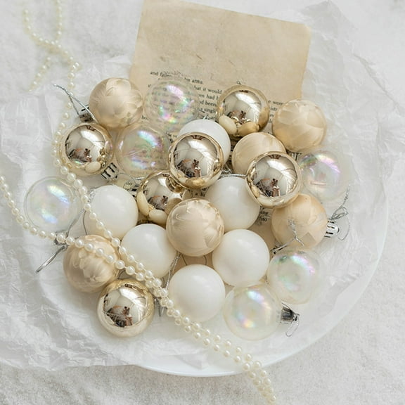 Horivan Champagne Christmas Ball Ornaments Plastic Shatterproof 24PCS for Tree Decorations Holiday Party Supplies Bulk Home Festive Decor