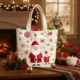 thumbnail image 1 of Horivan Christmas Canvas Tote Bag Reusable Gift Bag with Santa Print Holiday Shopping Bag Festive Party Favor for Christmas Eve Gifts and Decorations, 1 of 6