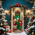 thumbnail image 1 of Horivan Christmas Door Curtain with Elves Design, Festive Holiday Decor for Indoor Outdoor Party, Polyester Hanging Fabric Banner for Seasonal Celebration, Home Decoration Background, 1 of 6