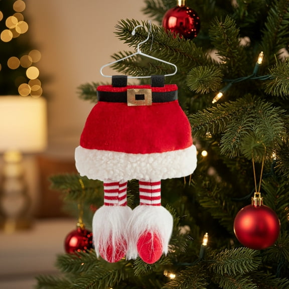 Horivan Christmas Elf Legs Ornament with Hanging Hook, Festive Red and Green Cloth Decor for Tree Mantel Garland, Holiday Party Supplies Vintage Christmas Decorations