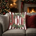 thumbnail image 1 of Horivan Christmas Pillow Covers 17x17 Inch Holiday Decor Soft Cotton Cushion Cases with Hidden Zipper for Living Room Sofa Bed Seasonal Home Decorative Throw Pillow Covers, 1 of 6