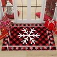 thumbnail image 1 of Horivan Christmas Plaid Velvet Floor Mat Non-Slip Bathroom Rug Holiday Home Decor Gift for Festive Party Indoor Outdoor Welcome Mat, 1 of 6