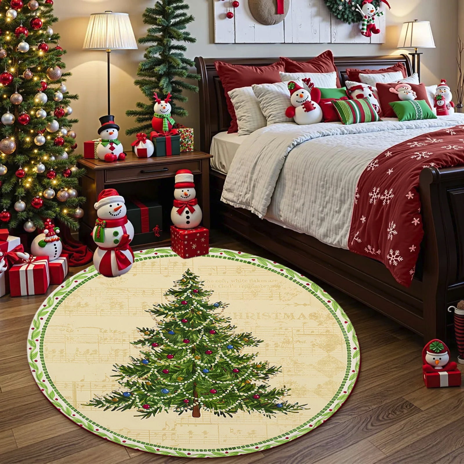 Horivan Christmas Rugs Non-Slip Holiday Floor Mat Soft Polyester Indoor ...