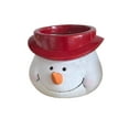 thumbnail image 1 of Horivan Christmas Snowman Flower Pot with Red Black Hat Cute Resin Planter Desktop Decor for Holiday Home Office Decoration Small Succulent Planter, 1 of 3