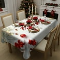 thumbnail image 1 of Horivan Christmas Tablecloth Waterproof Washable Polyester Holiday Dining Cover for Party Decorations Festive Table Linens, 1 of 6