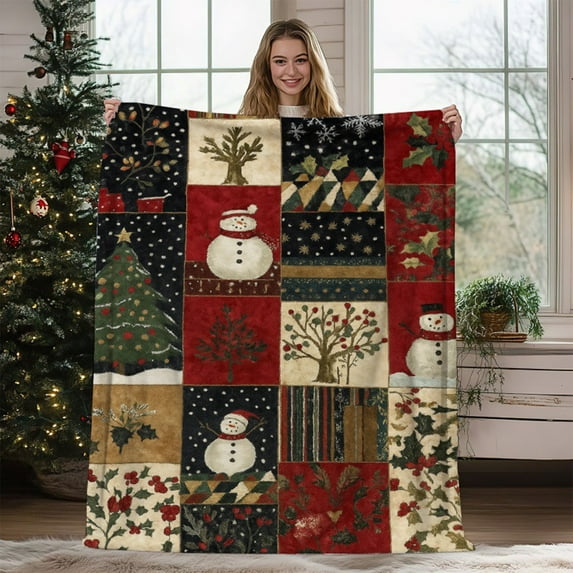 Horivan Christmas Throw Blanket Super Soft Flannel Fleeece Warm Lightweight All Season Couch Sofa Bed Decor for Winter Holiday Home Decorations