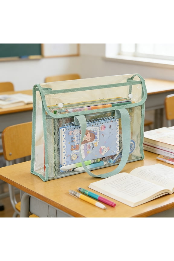 Clear PVC Tote Bag for Waterproof Large Capacity Transparent Bookbag Exam Approved Office Essentials Storage Organizer