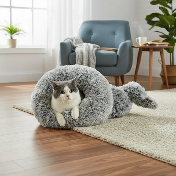 Horivan Cozy Pet Sleeping Bag for Small Dogs & Cats, Warm Fleece Lined Bed Mat, Indoor Winter Snuggle Sack with Soft Polyester Cover, All Season Comfort for Puppy Kitten